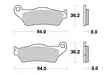 SBS Bromsklossats Sintered Bak 671LS - MC Bromsbelägg - 23-671LS - 1