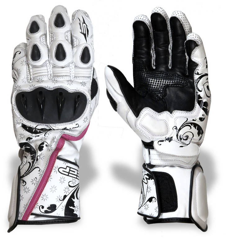 Skinnhandskar Sweep Queen of Speed, vit/svart - MC handskar - LGQOS-00-XS - 1
