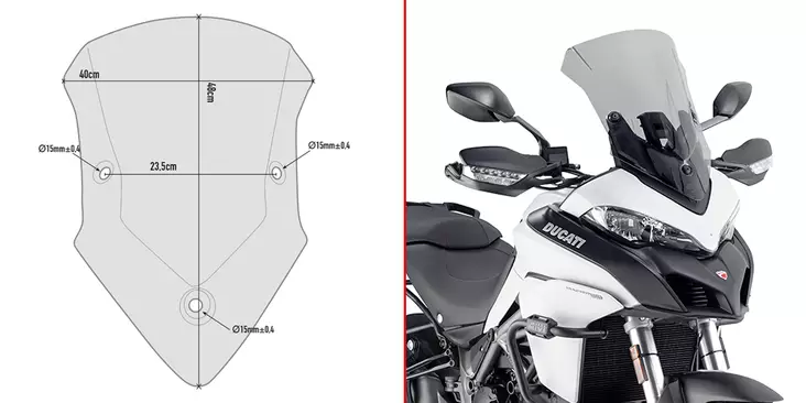 GIVI SPOILER FUME'DUCATI MULTISTRAD - MC Vindrutor - 323-D7406S - 1