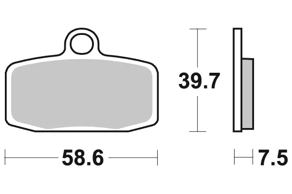 SBS Bromsklossats Carbon Silver 885CS - MC Bromsbelägg - 23-885CS - 1