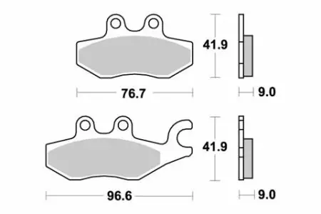 SBS Bromsklossats Maxi Sinter 187MS - MC Bromsbelägg - 23-187MS - 1