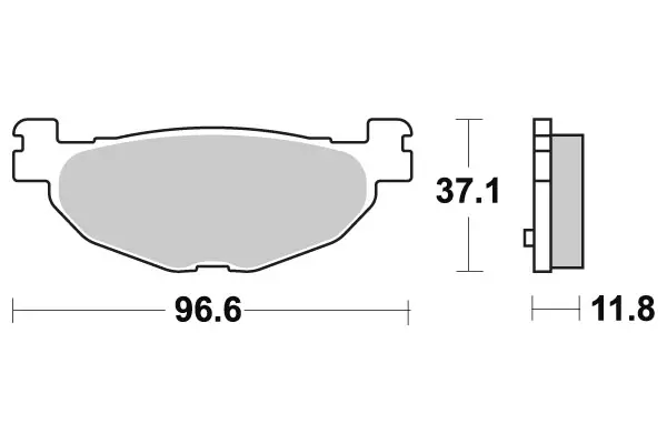 Sbs Bromsklossats Maxi Sinter - MC Bromsbelägg - 23-185MS - 1