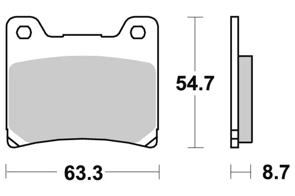 SBS Bromsklossats Sintered 555HS - MC Bromsbelägg - 23-555HS - 1