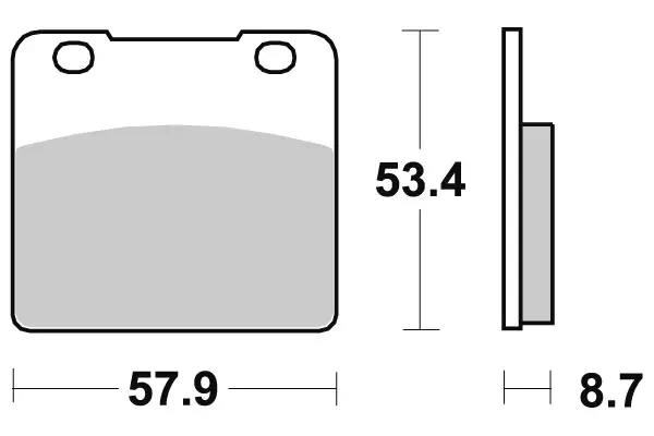 SBS Bromsklossats Sintered 577HS - MC Bromsbelägg - 23-577HS - 1