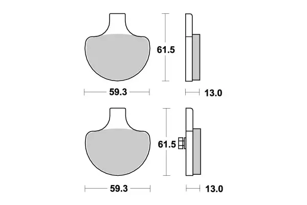 SBS Bromsklossats Sintered 579HS - MC Bromsbelägg - 23-579HS - 1