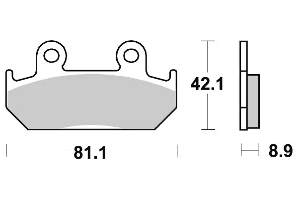 SBS Bromsklossats Sintered 593HS - MC Bromsbelägg - 23-593HS - 1