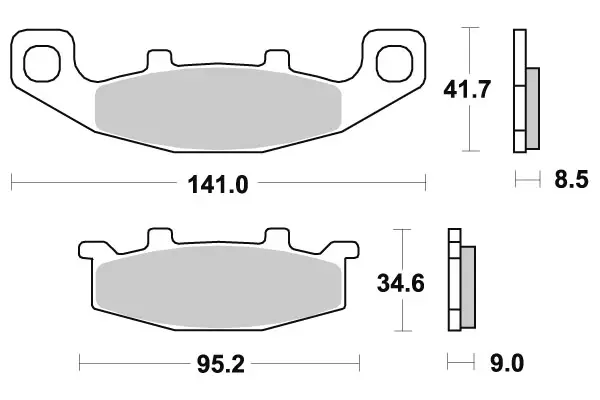 SBS Bromsklossats Sintered 597HS - MC Bromsbelägg - 23-597HS - 1
