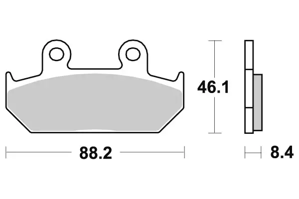 SBS Bromsklossats Sintered 600HS - MC Bromsbelägg - 23-600HS - 1
