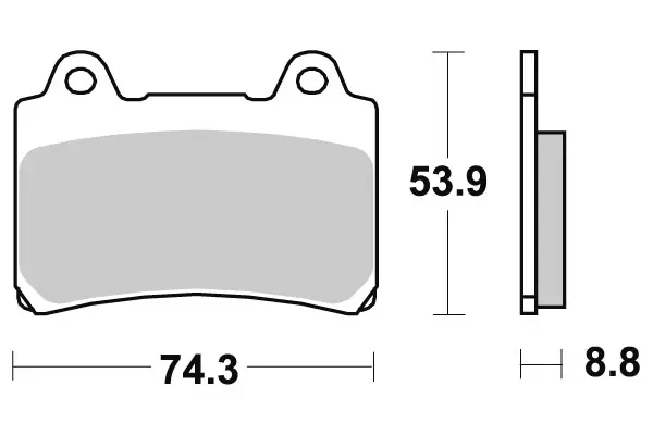 SBS Bromsklossats Sintered 613HS - MC Bromsbelägg - 23-613HS - 1