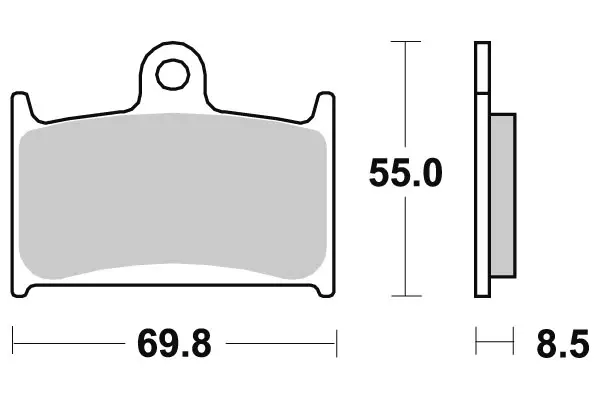 SBS Bromsklossats Sintered 624HS - MC Bromsbelägg - 23-624HS - 1