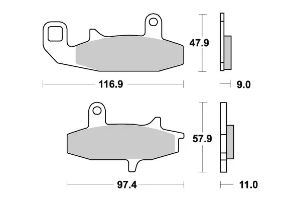 SBS Bromsklossats Sintered 626HS - MC Bromsbelägg - 23-626HS - 1