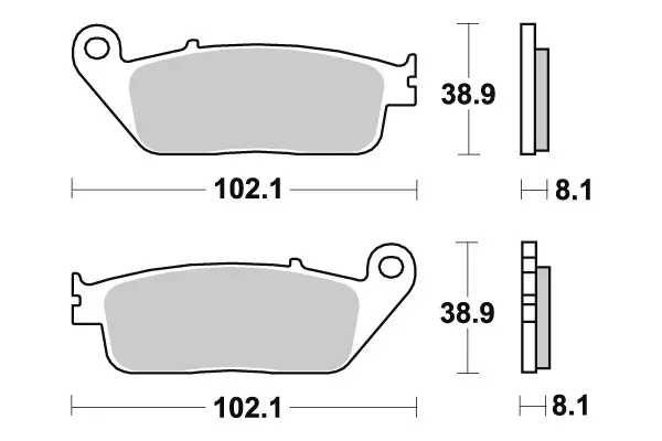SBS Bromsklossats Sintered 627HS - MC Bromsbelägg - 23-627HS - 1