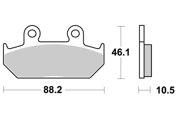 SBS Bromsklossats Sintered 647HS - MC Bromsbelägg - 23-647HS - 1