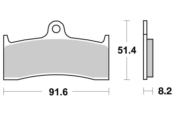 SBS Bromsklossats Sintered 676HS - MC Bromsbelägg - 23-676HS - 1