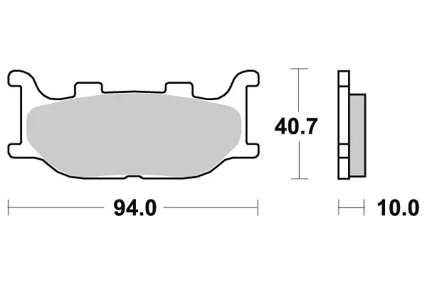 SBS Bromsklossats Sintered 691HS - MC Bromsbelägg - 23-691HS - 1
