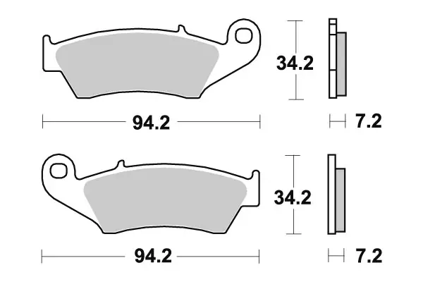 SBS Bromsklossats Sintered 694HS - MC Bromsbelägg - 23-694HS - 1