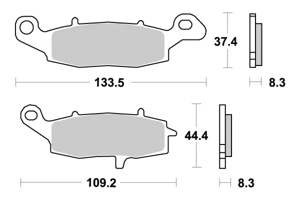 SBS Bromsklossats Sintered 705HS - MC Bromsbelägg - 23-705HS - 1