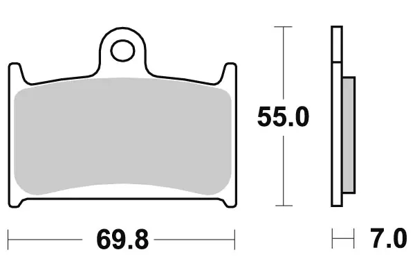 SBS Bromsklossats Sintered 714HS - MC Bromsbelägg - 23-714HS - 1