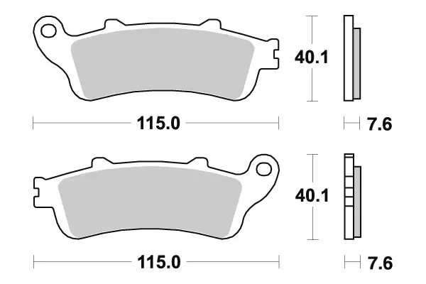 SBS Bromsklossats Sintered 721HS - MC Bromsbelägg - 23-721HS - 1