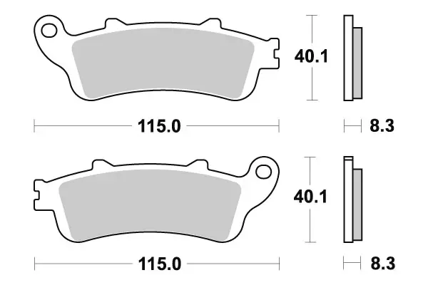 SBS Bromsklossats Sintered 735HS - MC Bromsbelägg - 23-735HS - 1