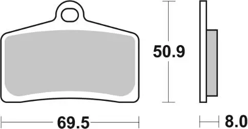 SBS Bromsklossats Sintered 739H.HS - MC Bromsbelägg - 23-739HS - 2