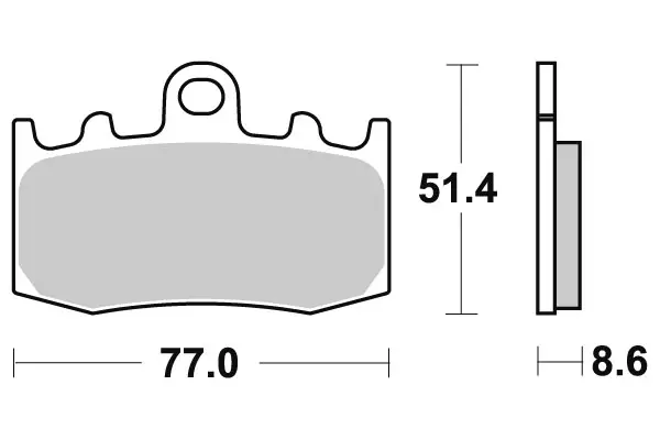 SBS Bromsklossats Sintered 796HS - MC Bromsbelägg - 23-796HS - 1