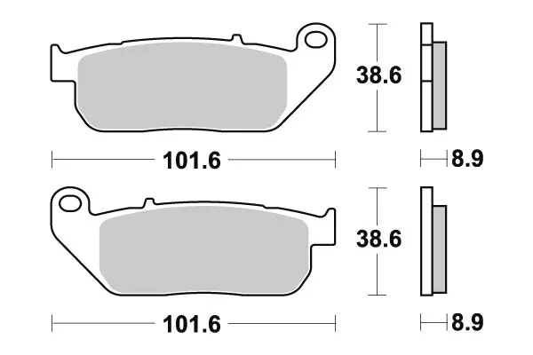 SBS Bromsklossats Sintered 807HS - MC Bromsbelägg - 23-807HS - 1