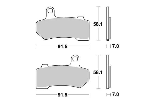 SBS Bromsklossats Sintered 830HS - MC Bromsbelägg - 23-830HS - 1