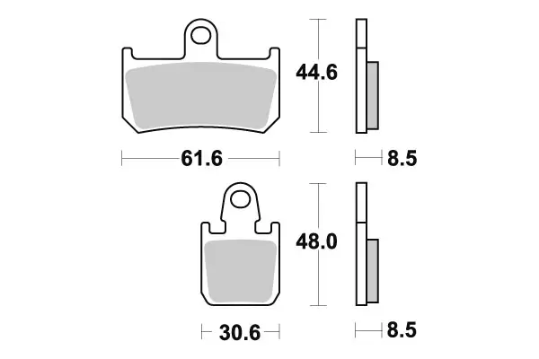 SBS Bromsklossats Sintered 839HS - MC Bromsbelägg - 23-839HS - 1