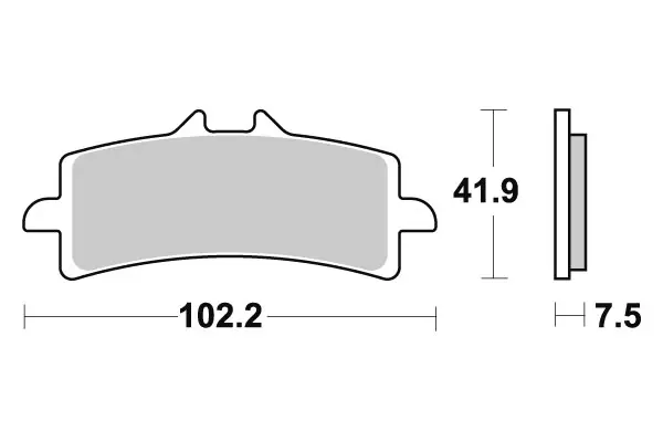 SBS Bromsklossats Sintered 841HS - MC Bromsbelägg - 23-841HS - 1