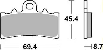 SBS Bromsklossats Sintered 877HS - MC Bromsbelägg - 23-877HS - 1