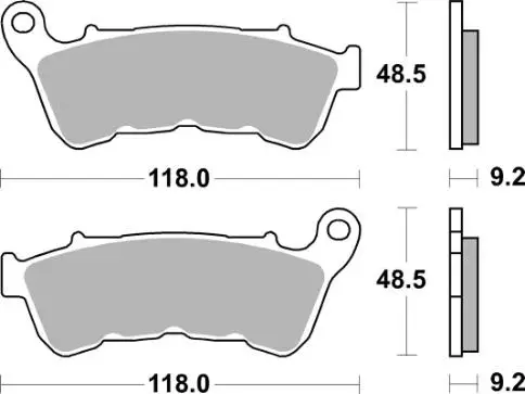 SBS Bromsklossats Sintered 934H.HS - MC Bromsbelägg - 23-934HS - 2