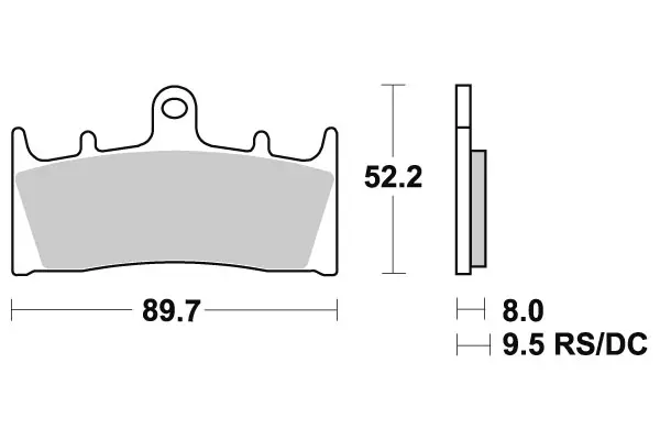Sbs Bromsklossats Sintered - MC Bromsbelägg - 23-686HS - 1