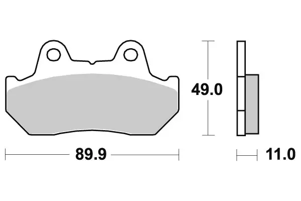 SBS Bromsklossats Sintered Bak 542LS - MC Bromsbelägg - 23-542LS - 1