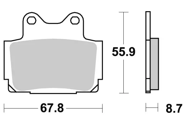 SBS Bromsklossats Sintered Bak 570LS - MC Bromsbelägg - 23-570LS - 1