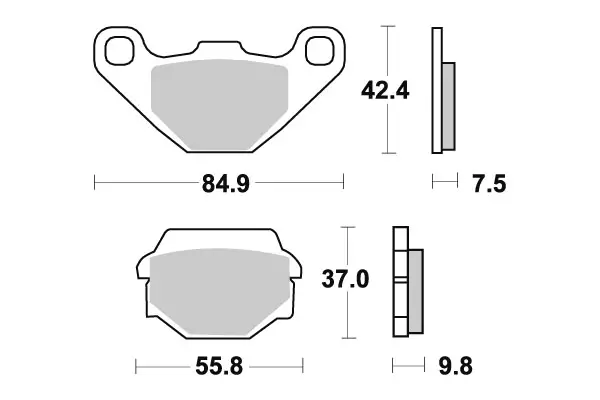SBS Bromsklossats Sintered Bak 586LS - MC Bromsbelägg - 23-586LS - 1