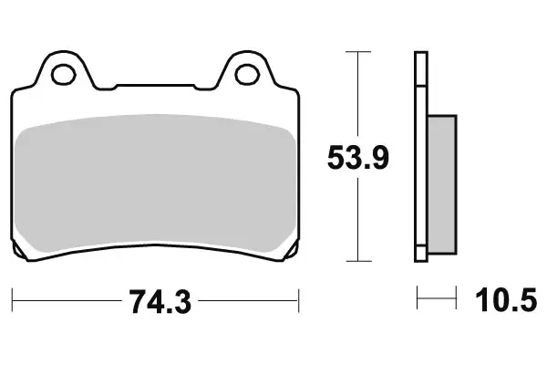 SBS Bromsklossats Sintered Bak 590LS - MC Bromsbelägg - 23-590LS - 1