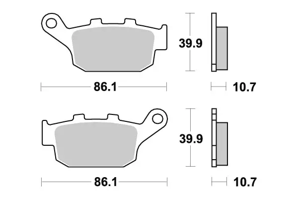 SBS Bromsklossats Sintered Bak 614LS - MC Bromsbelägg - 23-614LS - 1
