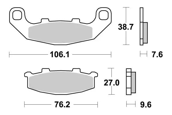 SBS Bromsklossats Sintered Bak 615LS - MC Bromsbelägg - 23-615LS - 1