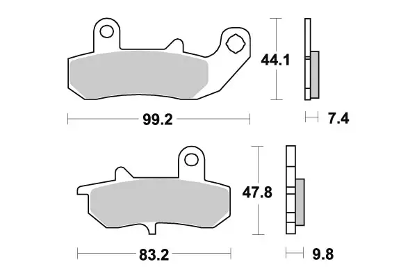 SBS Bromsklossats Sintered Bak 635LS - MC Bromsbelägg - 23-635LS - 1