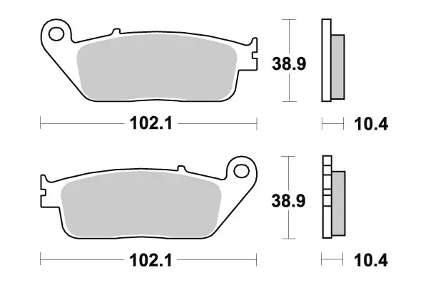 SBS Bromsklossats Sintered Bak 654LS - MC Bromsbelägg - 23-654LS - 1