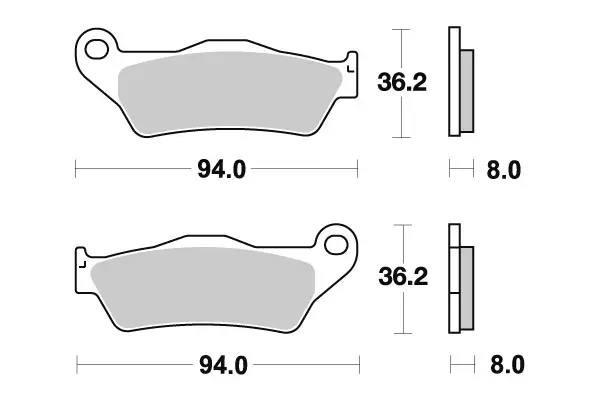 SBS Bromsklossats Sintered Bak 671LS - MC Bromsbelägg - 23-671LS - 1