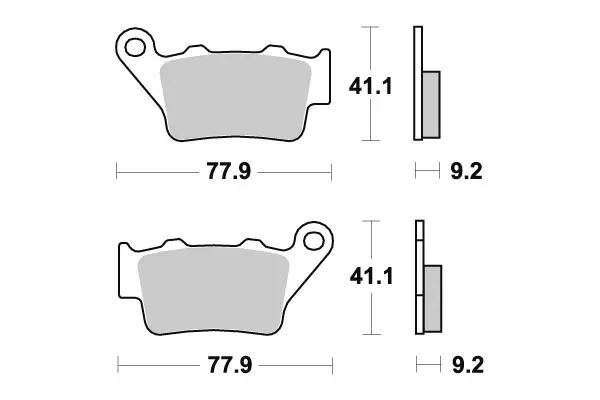 SBS Bromsklossats Sintered Bak 675LS - MC Bromsbelägg - 23-675LS - 1