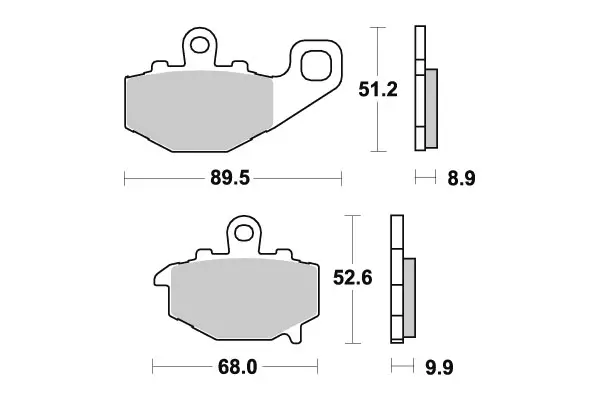 SBS Bromsklossats Sintered Bak 687LS - MC Bromsbelägg - 23-687LS - 1