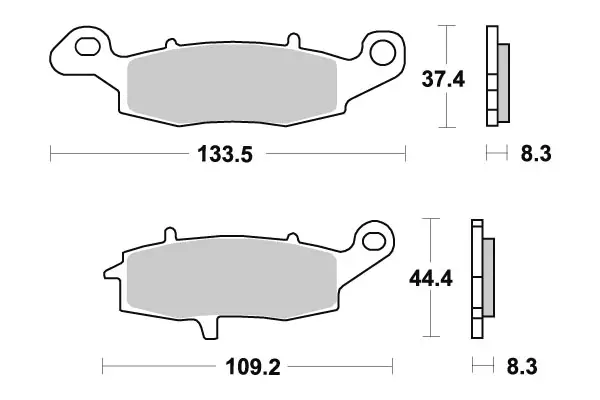 SBS Bromsklossats Sintered Bak 704LS - MC Bromsbelägg - 23-704LS - 1
