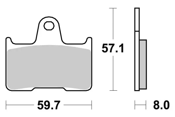 SBS Bromsklossats Sintered Bak 715LS - MC Bromsbelägg - 23-715LS - 1