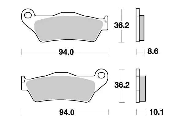SBS Bromsklossats Sintered Bak 742LS - MC Bromsbelägg - 23-742LS - 1