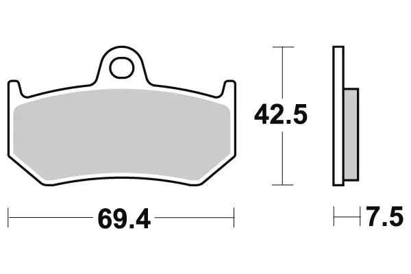 SBS Bromsklossats Sintered Bak 763LS - MC Bromsbelägg - 23-763LS - 1