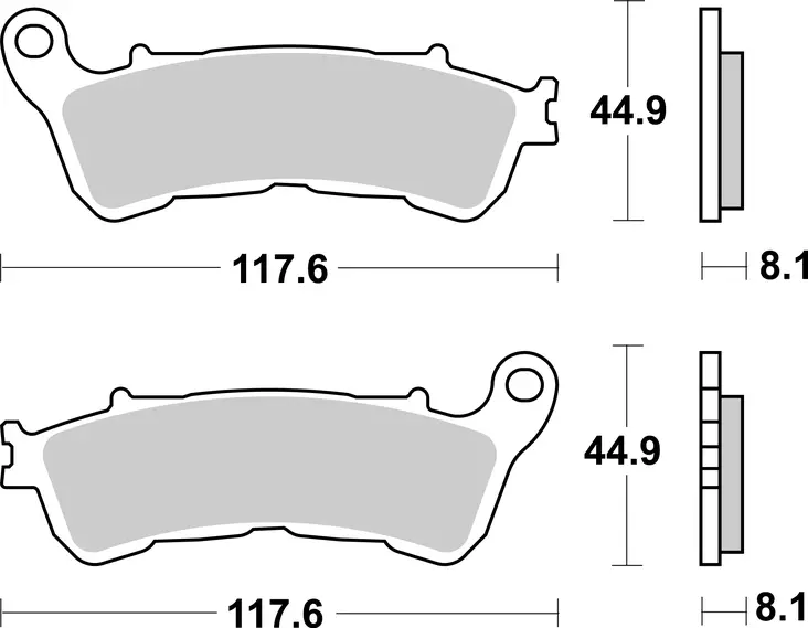 SBS Bromsklossats Sintered Bak 828LS - MC Bromsbelägg - 23-828LS - 1