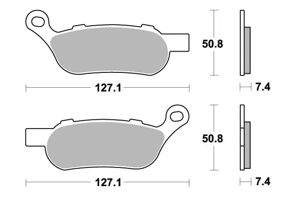 SBS Bromsklossats Sintered Bak 854H.LS - MC Bromsbelägg - 23-854LS - 1